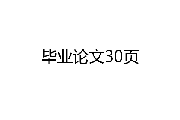 毕业论文30页