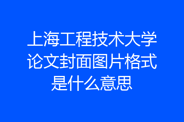 上海工程技术大学论文封面图片格式是什么意思