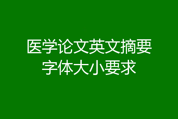 医学论文英文摘要字体大小要求