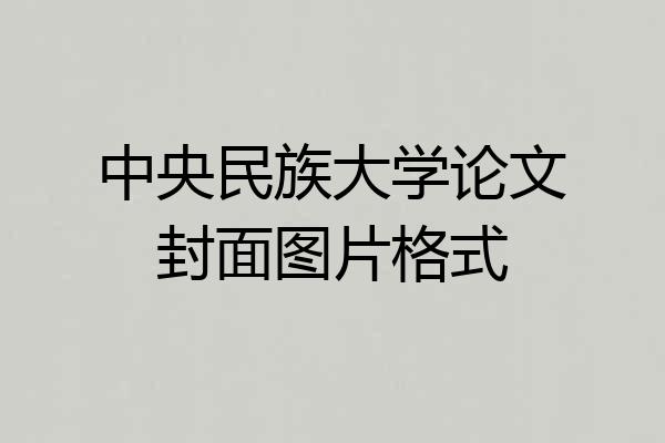 中央民族大学论文封面图片格式