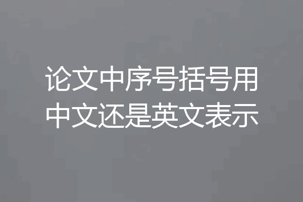 论文中序号括号用中文还是英文表示