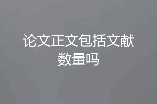 论文正文包括文献数量吗