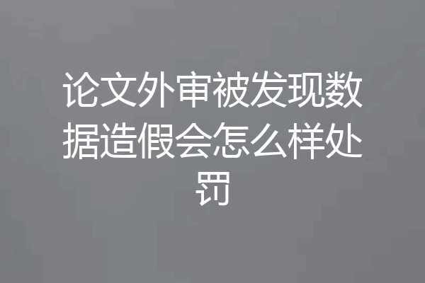 论文外审被发现数据造假会怎么样处罚