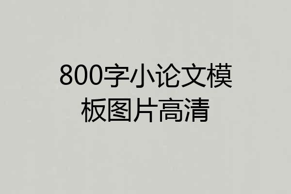 800字小论文模板图片高清