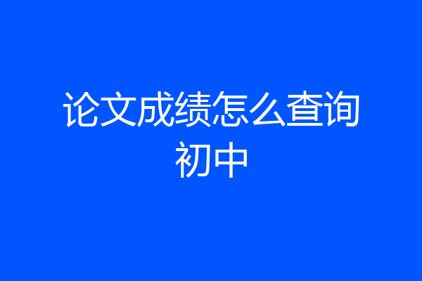 论文成绩怎么查询初中