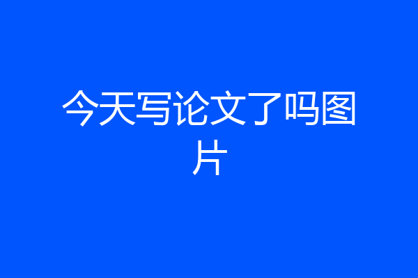 今天写论文了吗图片