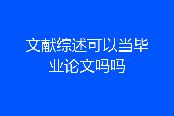 文献综述可以当毕业论文吗吗