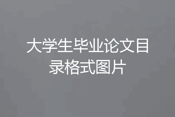 大学生毕业论文目录格式图片