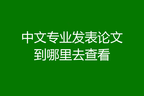 中文专业发表论文到哪里去查看