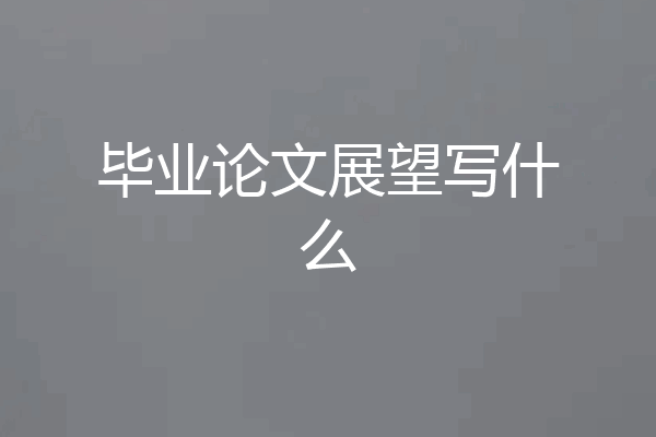 毕业论文展望写什么