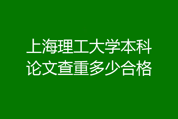 上海理工大学本科论文查重多少合格