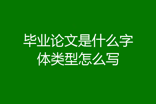 毕业论文是什么字体类型怎么写