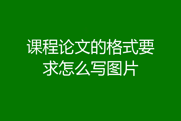 课程论文的格式要求怎么写图片