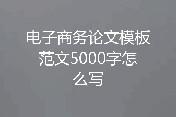 电子商务论文模板范文5000字怎么写
