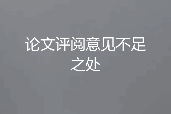 论文评阅意见不足之处