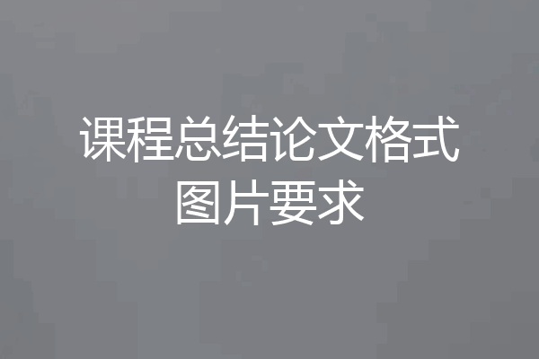 课程总结论文格式图片要求