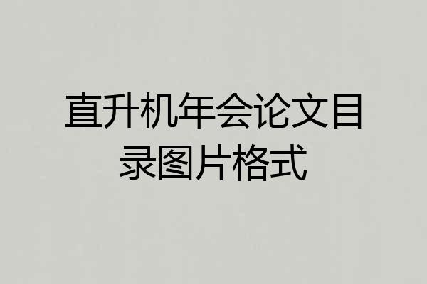 直升机年会论文目录图片格式