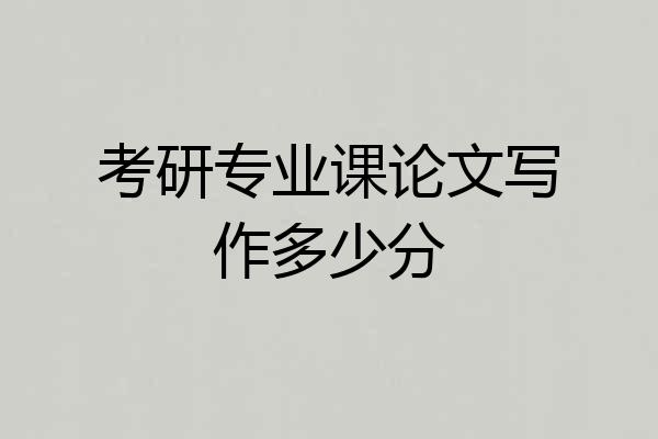 考研专业课论文写作多少分