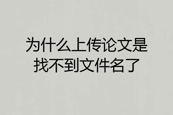 为什么上传论文是找不到文件名了