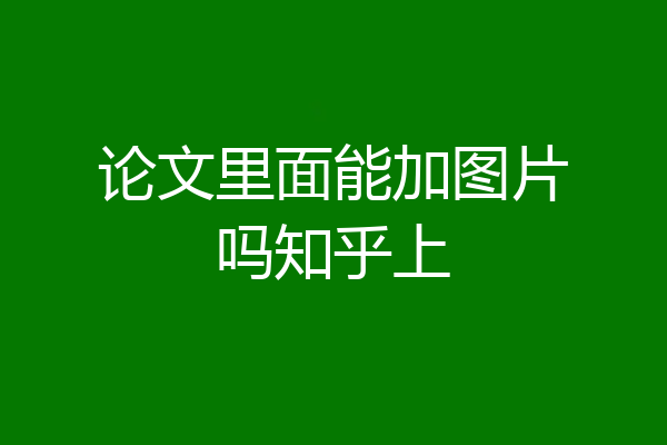 论文里面能加图片吗知乎上