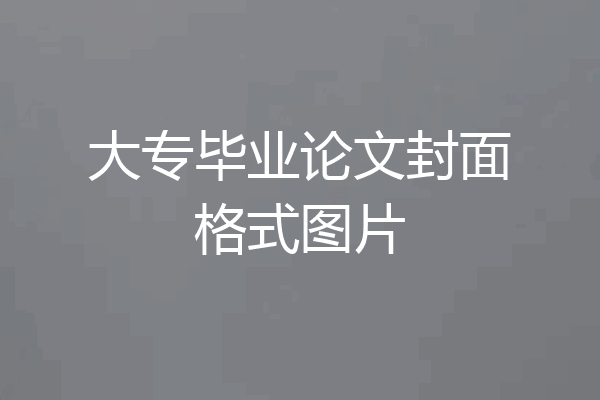 大专毕业论文封面格式图片