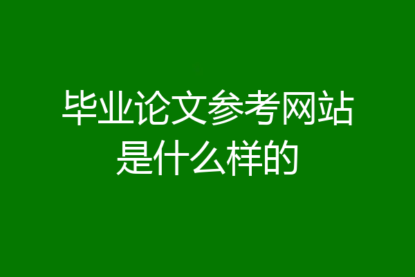 毕业论文参考网站是什么样的