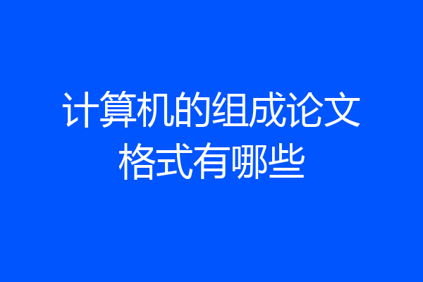 计算机的组成论文格式有哪些