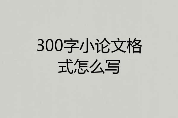 300字小论文格式怎么写