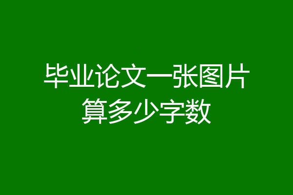 毕业论文一张图片算多少字数