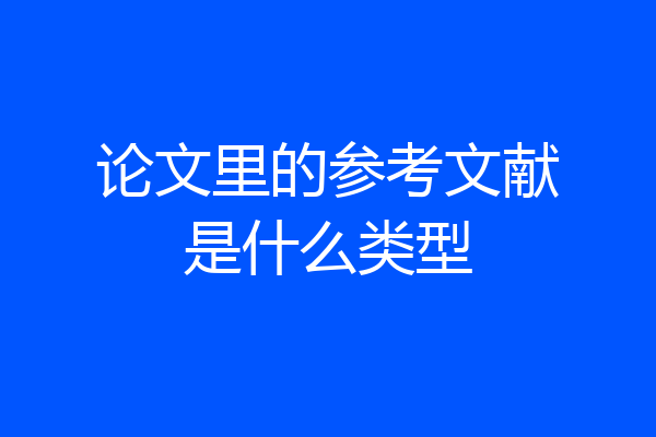 论文里的参考文献是什么类型