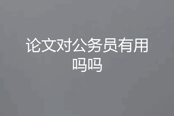 论文对公务员有用吗吗