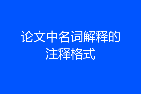 论文中名词解释的注释格式