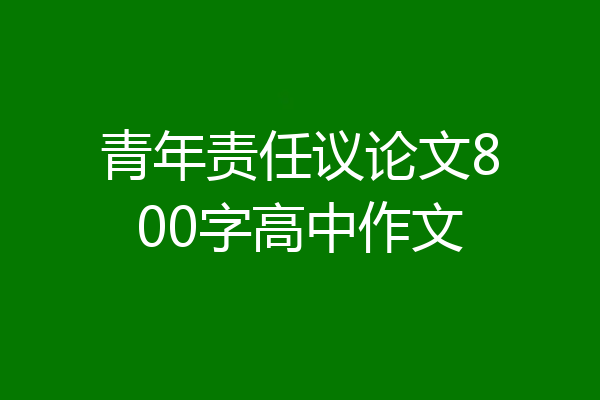 青年责任议论文800字高中作文