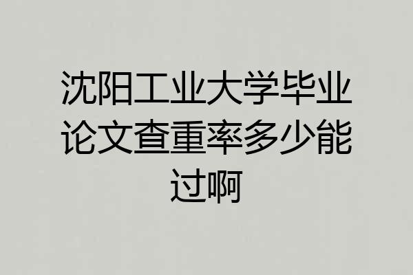 沈阳工业大学毕业论文查重率多少能过啊