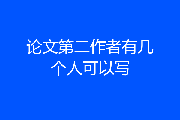 论文第二作者有几个人可以写