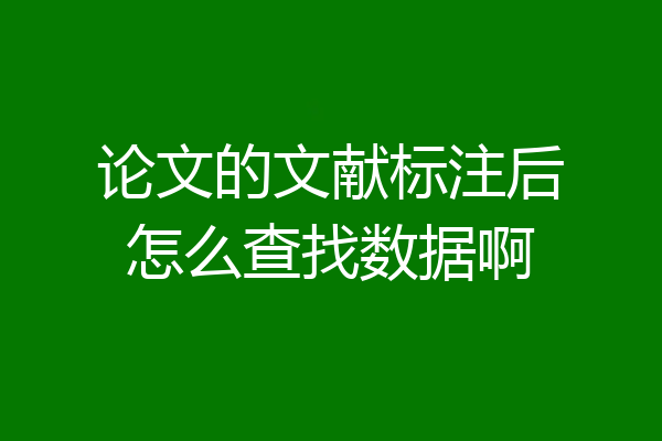 论文的文献标注后怎么查找数据啊