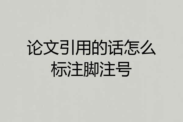 论文引用的话怎么标注脚注号