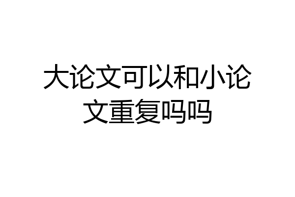 大论文可以和小论文重复吗吗