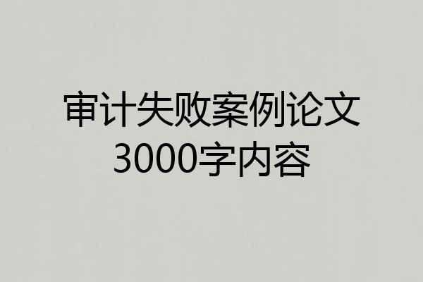 审计失败案例论文3000字内容