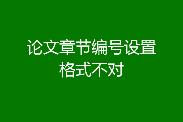 论文章节编号设置格式不对