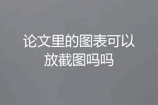 论文里的图表可以放截图吗吗