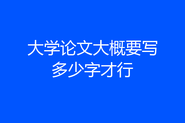 大学论文大概要写多少字才行