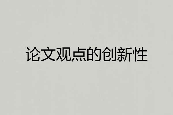 论文观点的创新性