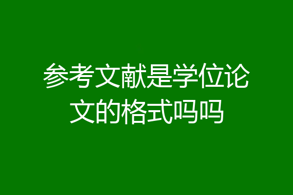 参考文献是学位论文的格式吗吗