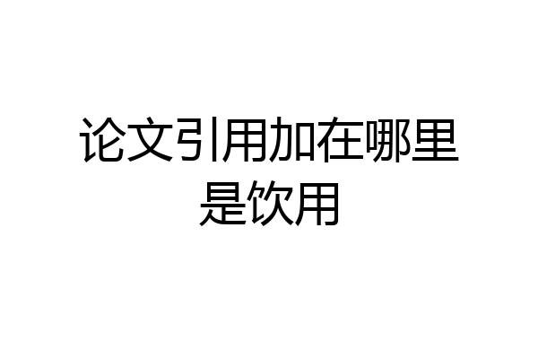 论文引用加在哪里是饮用