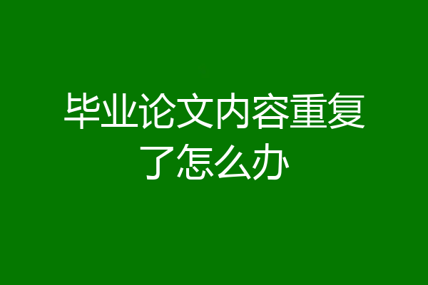 毕业论文内容重复了怎么办