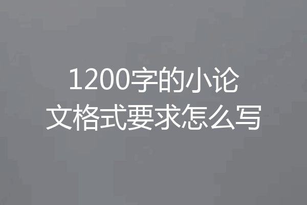 1200字的小论文格式要求怎么写