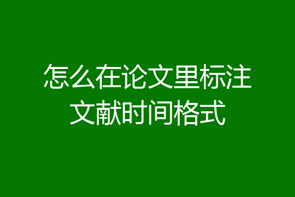 怎么在论文里标注文献时间格式