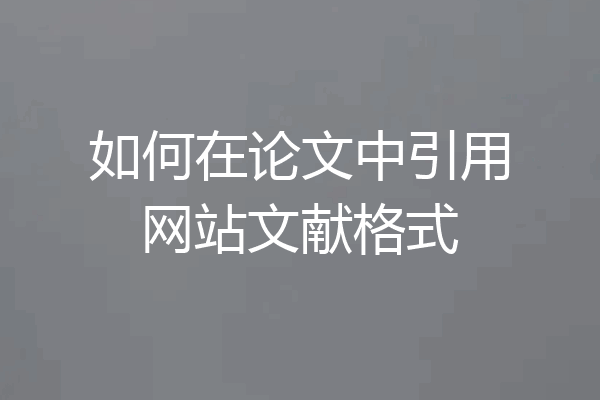 如何在论文中引用网站文献格式