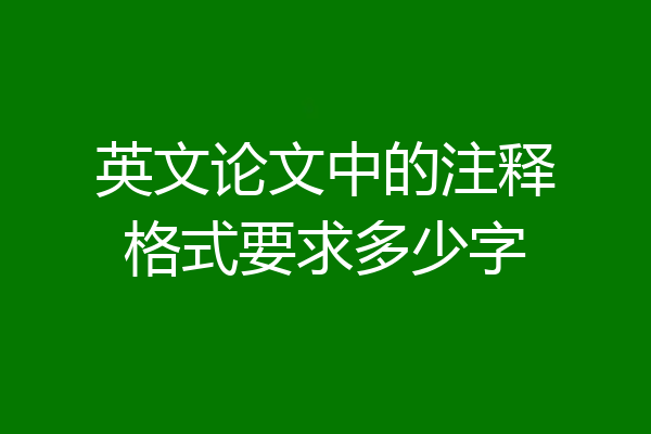 英文论文中的注释格式要求多少字